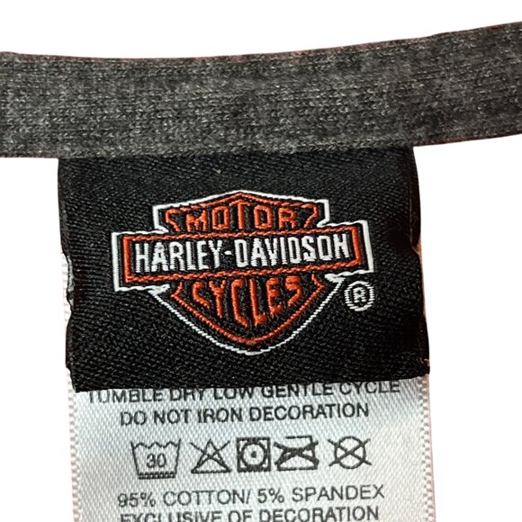 Harley-Davidson Womens V-Neck T-Shirt XL Cotton/Spandex Blend Graphic Logo - Picture 5 of 10